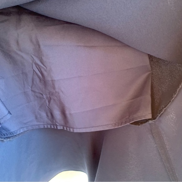 Sail to Sable Navy Blue Shift Dress size 2 M flared 3/4 Sleeves Zipper Ruffled - Picture 8 of 11